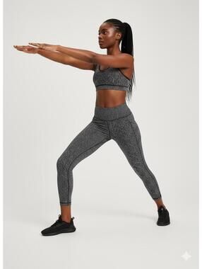 ATHLETA - Ultimate Stash Textured 7/8 Tight High Rise Black White - SIze S